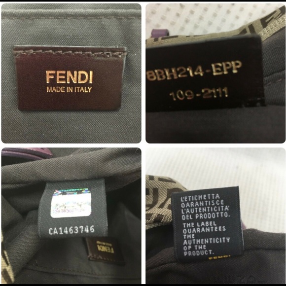 Authentic FENDI ZUCCHINO Canvas Leather Purple Shoulder Bag - Picture 14 of 14